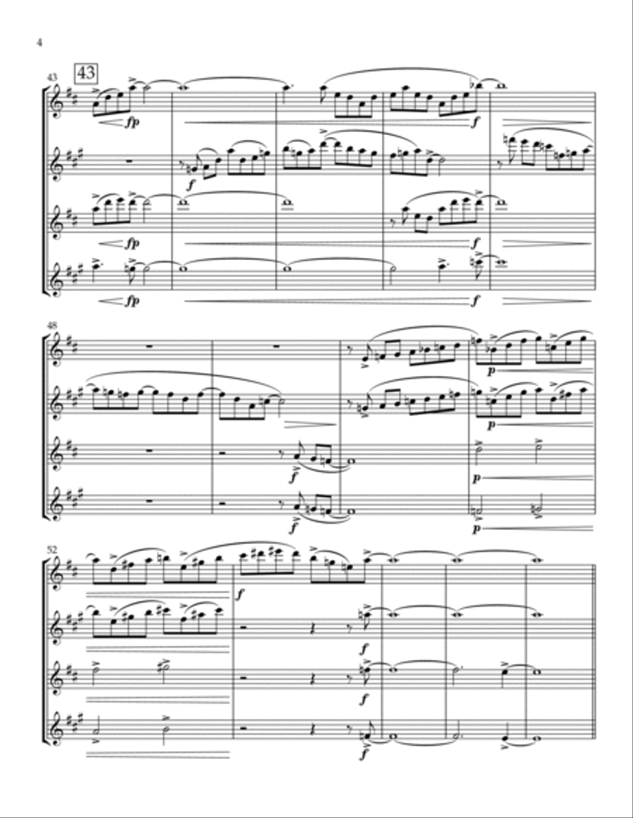 Fanfare For Four Saxophone Quartet scores gallery preview page 4