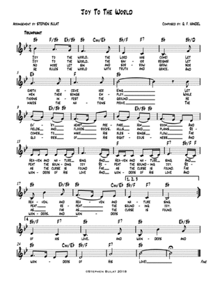 Joy To The World - Lead sheet (melody, lyrics & chords) in key of Bb