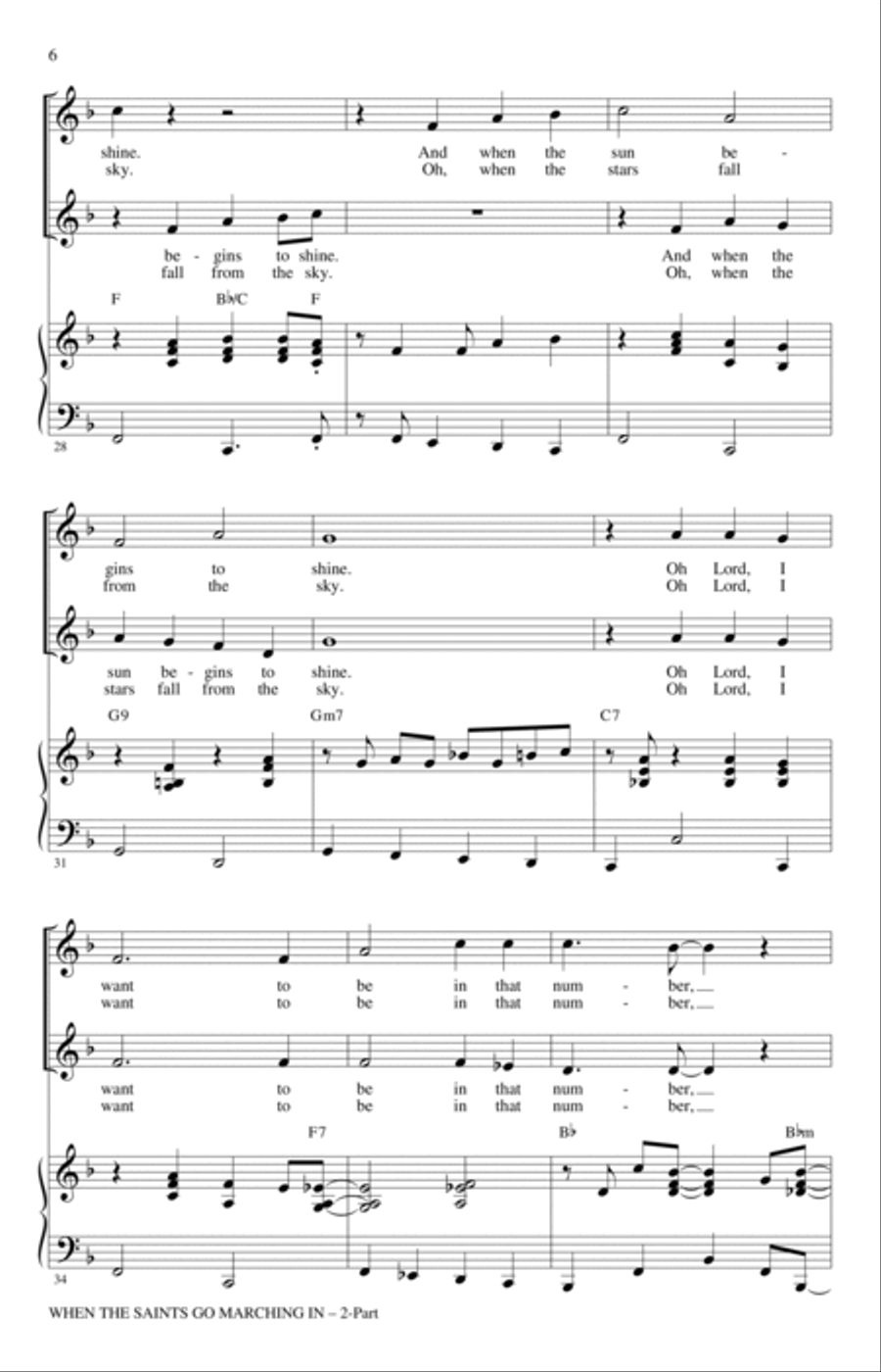 When The Saints Go Marching In (arr. Mac Huff) 2-Part scores gallery preview page 4