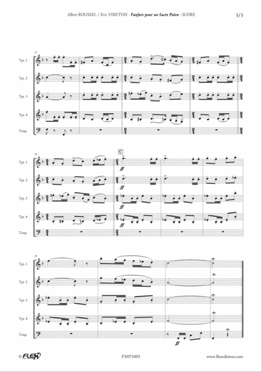 Fanfare Pour Un Sacre Paien Trumpet scores gallery preview page 3