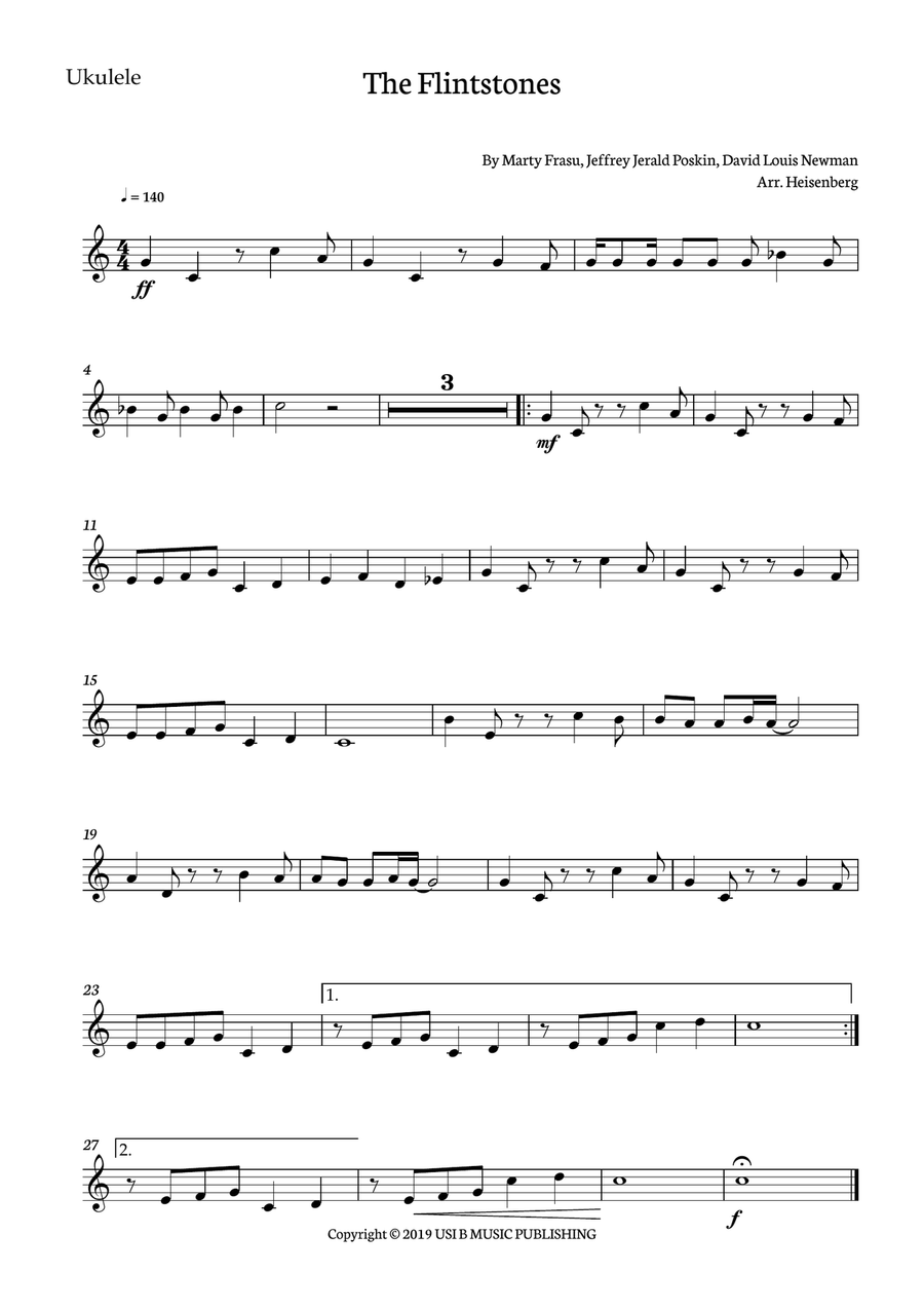 The Flintstones Ukulele scores gallery preview page 4