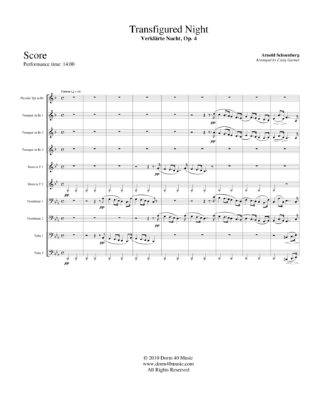 Transfigured Night (Verklärte Nacht, Op. 4) (for Brass Ensemble) image number null