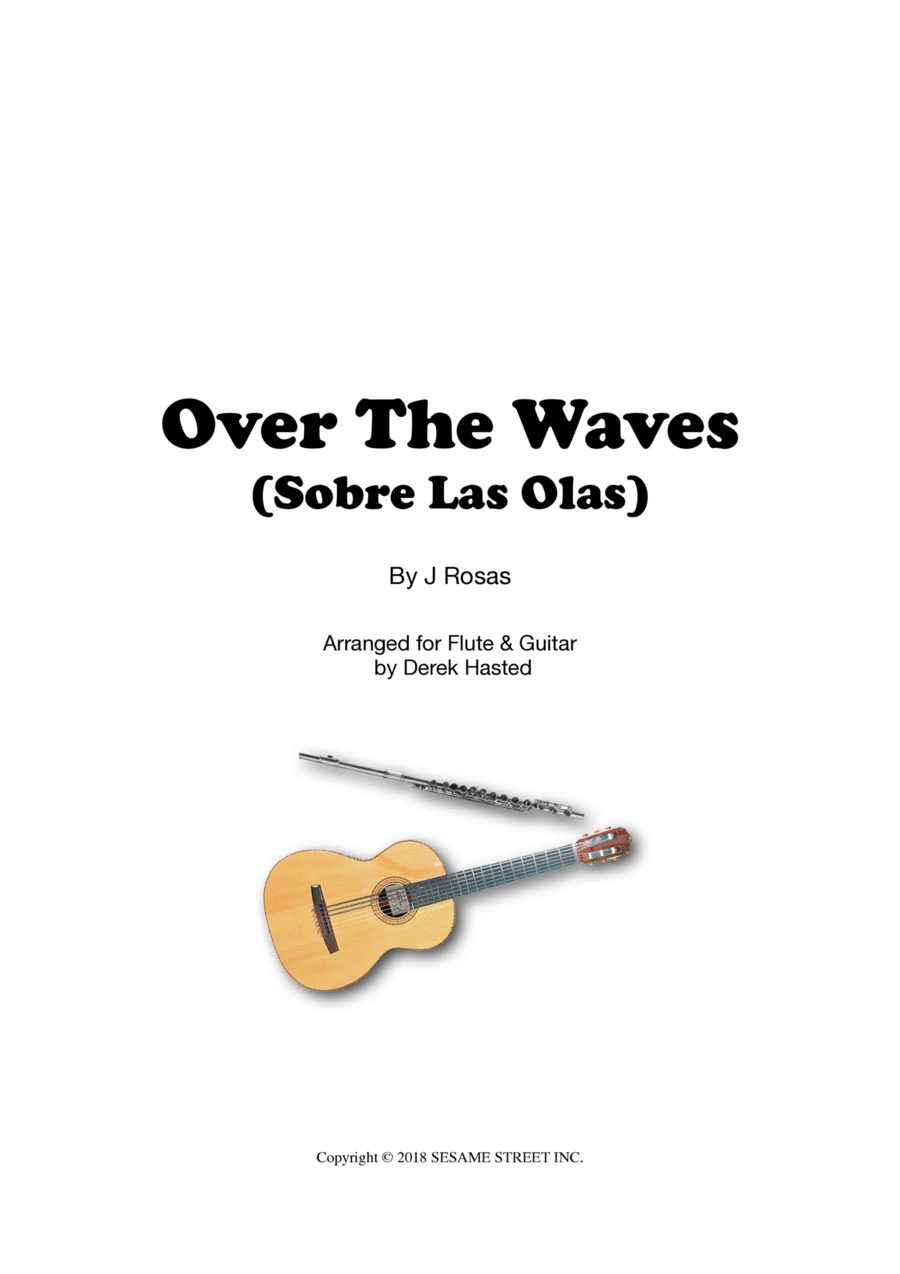 Over The Waves (Sobre Las Olas) - flute and guitar duet Flute scores gallery preview page 1