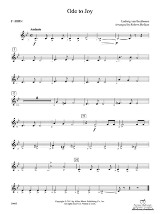 Ode to Joy: 1st F Horn