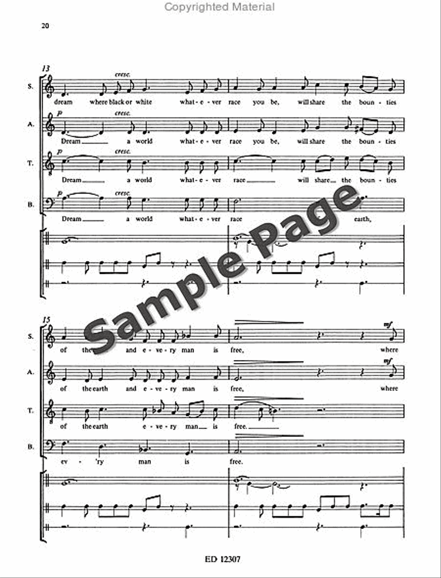 I Dream a World I Dream a World 4-Part scores gallery preview page 23