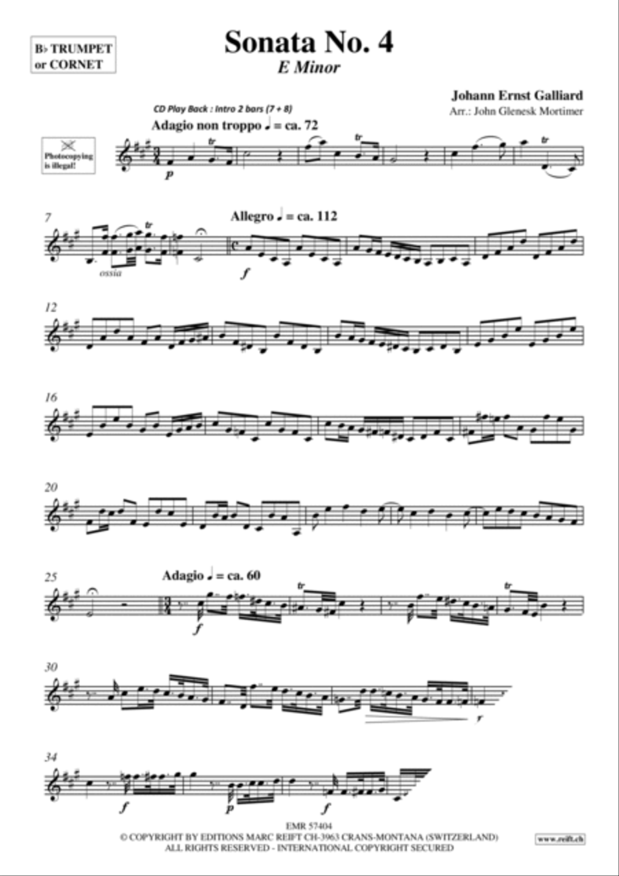 Sonata No. 4 Cornet scores gallery preview page 3