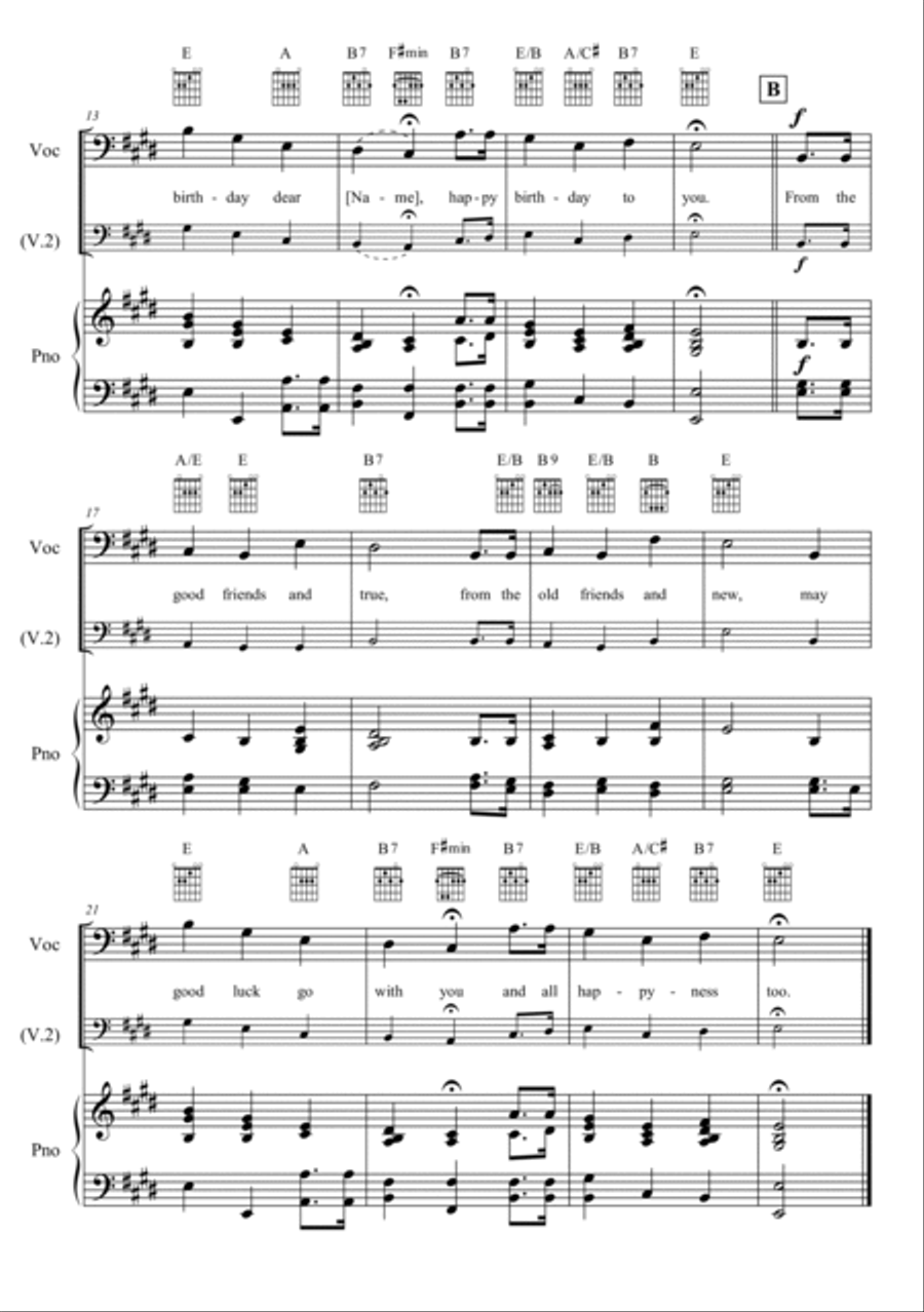Happy Birthday To You Voice Solo scores gallery preview page 2