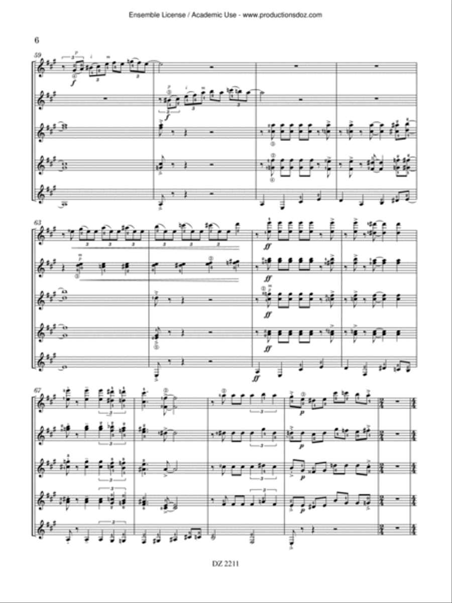 Les rues de Marciac Guitar Ensemble scores gallery preview page 6