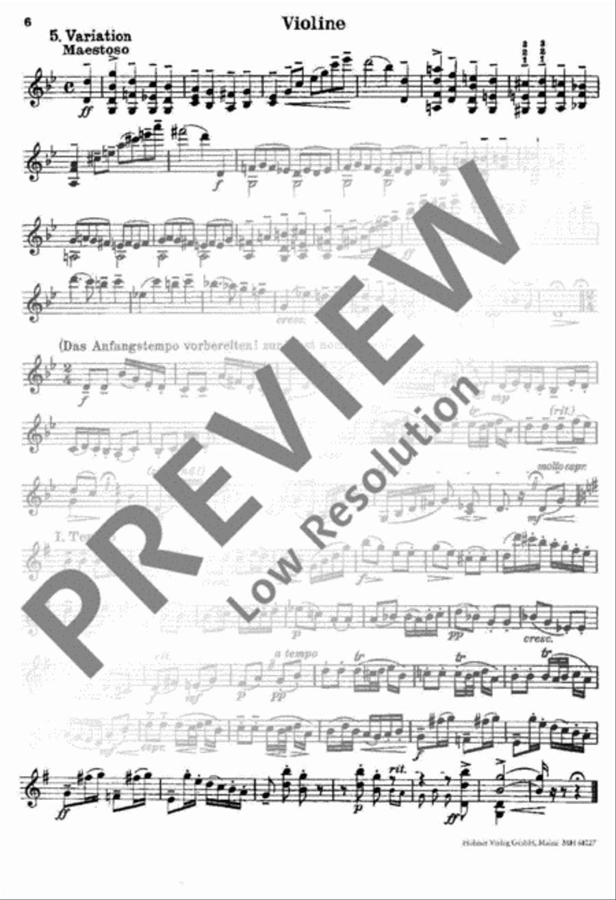 Variations on a Theme of Mozart Violin Solo scores gallery preview page 19