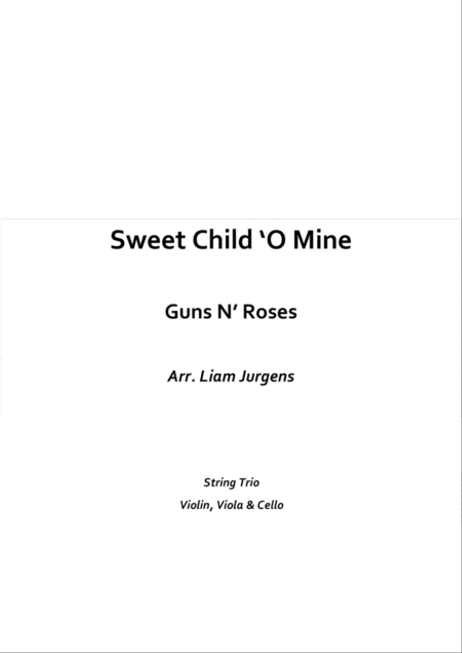 Sweet Child O' Mine String Trio scores gallery preview page 1