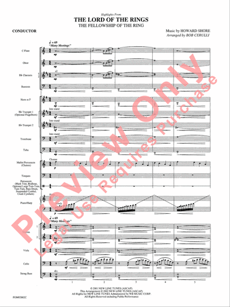 The Lord of the Rings: The Fellowship of the Ring Full Orchestra scores gallery preview page 4