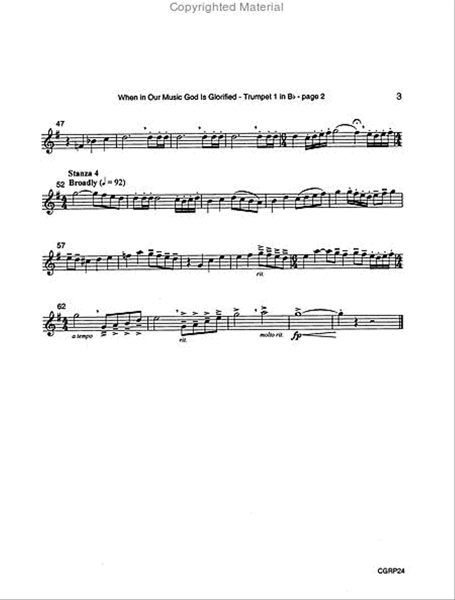 When in Our Music God Is Glorified Inst Reproducible Instrumental Parts Trumpet scores gallery preview page 3