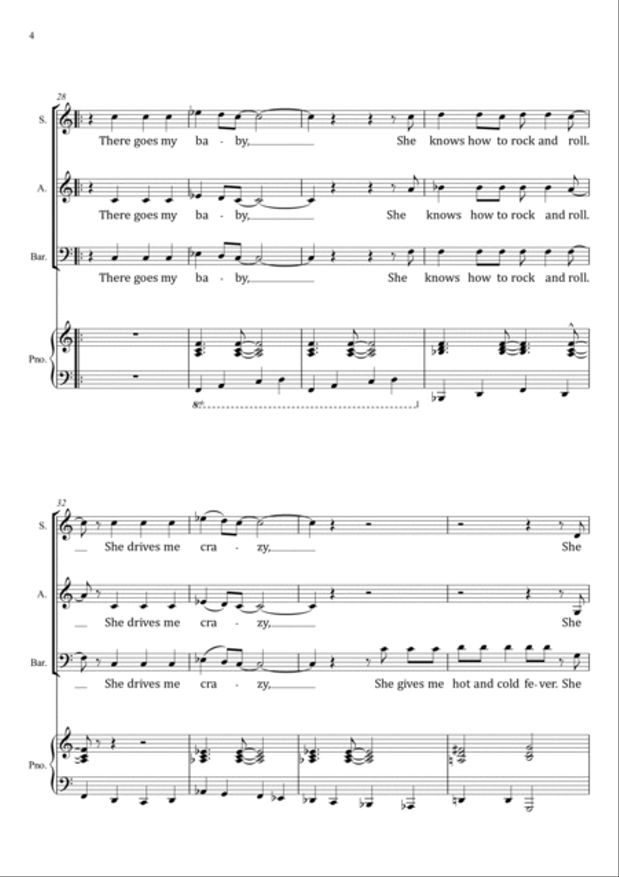 Crazy Little Thing Called Love 3-Part scores gallery preview page 4