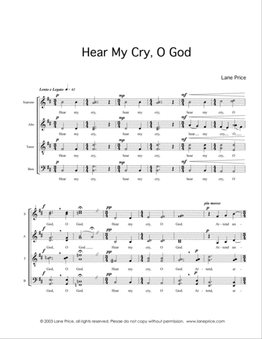 Hear My Cry, O God Divisi scores gallery preview page 2
