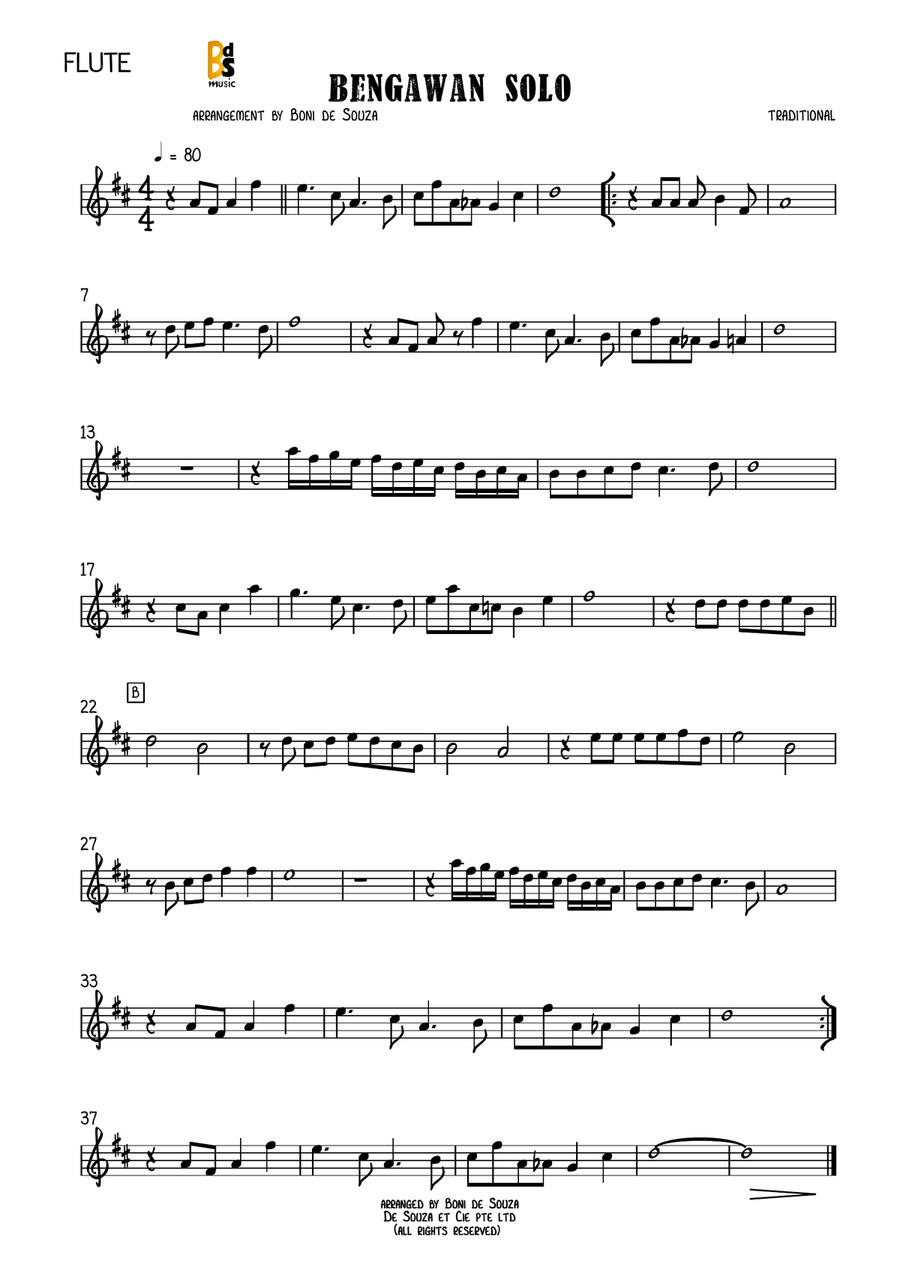 Bengawan Solo (Indonesian Folk Song) Jazz Ensemble - Digital Sheet Music