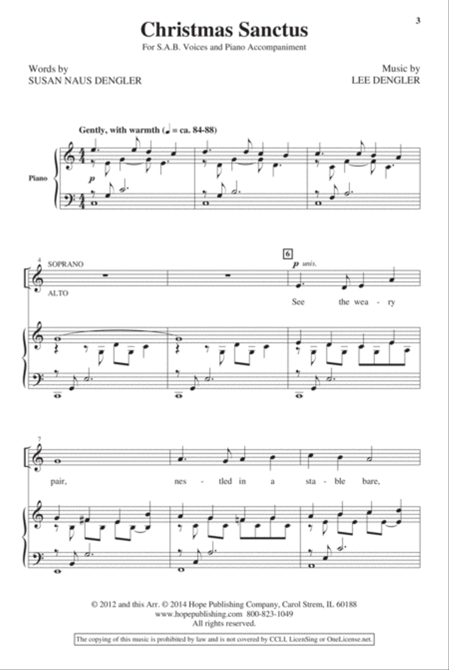 Christmas Sanctus 3-Part scores gallery preview page 4
