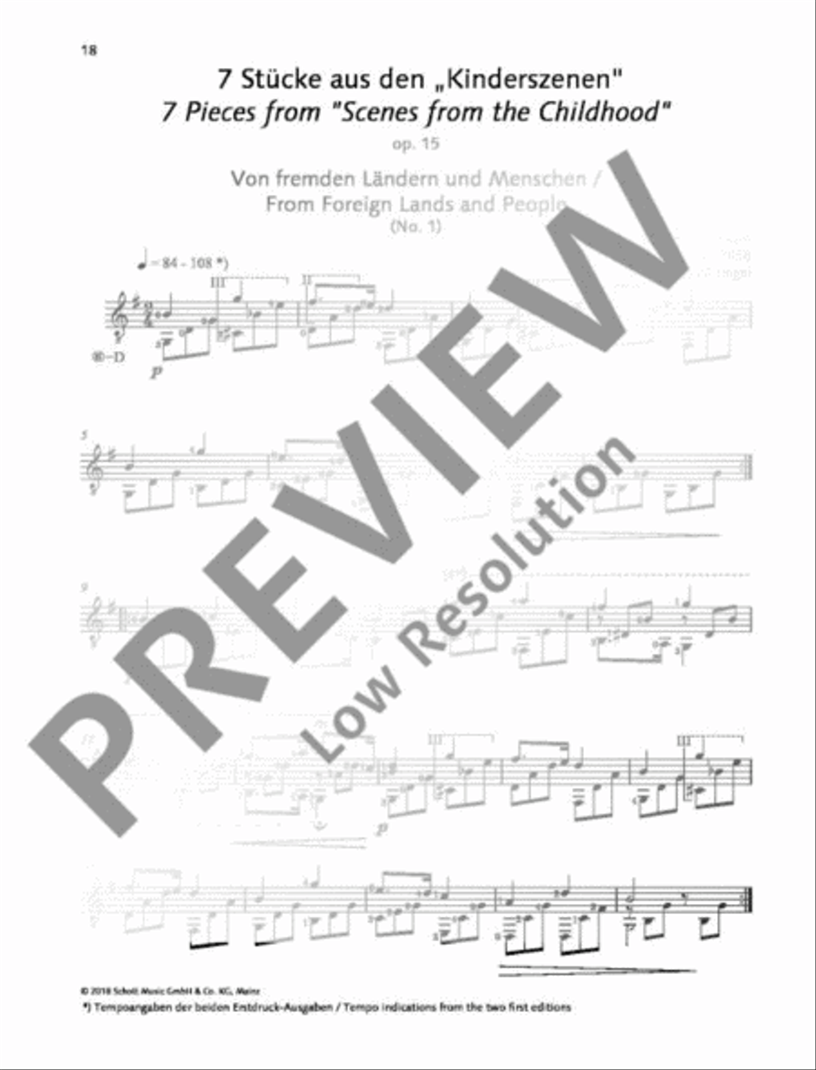 Schumann for Guitar Classical Guitar scores gallery preview page 19