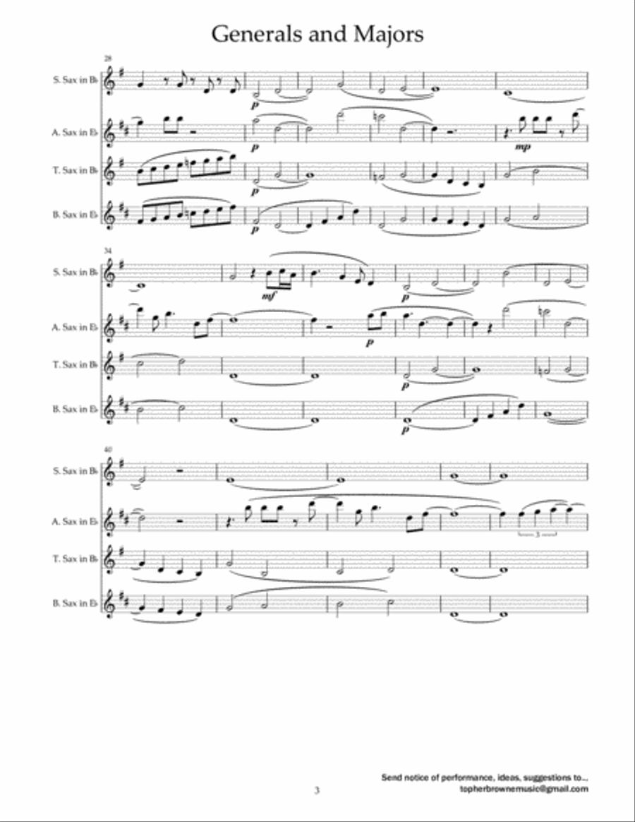 Generals And Majors Woodwind Quartet scores gallery preview page 4