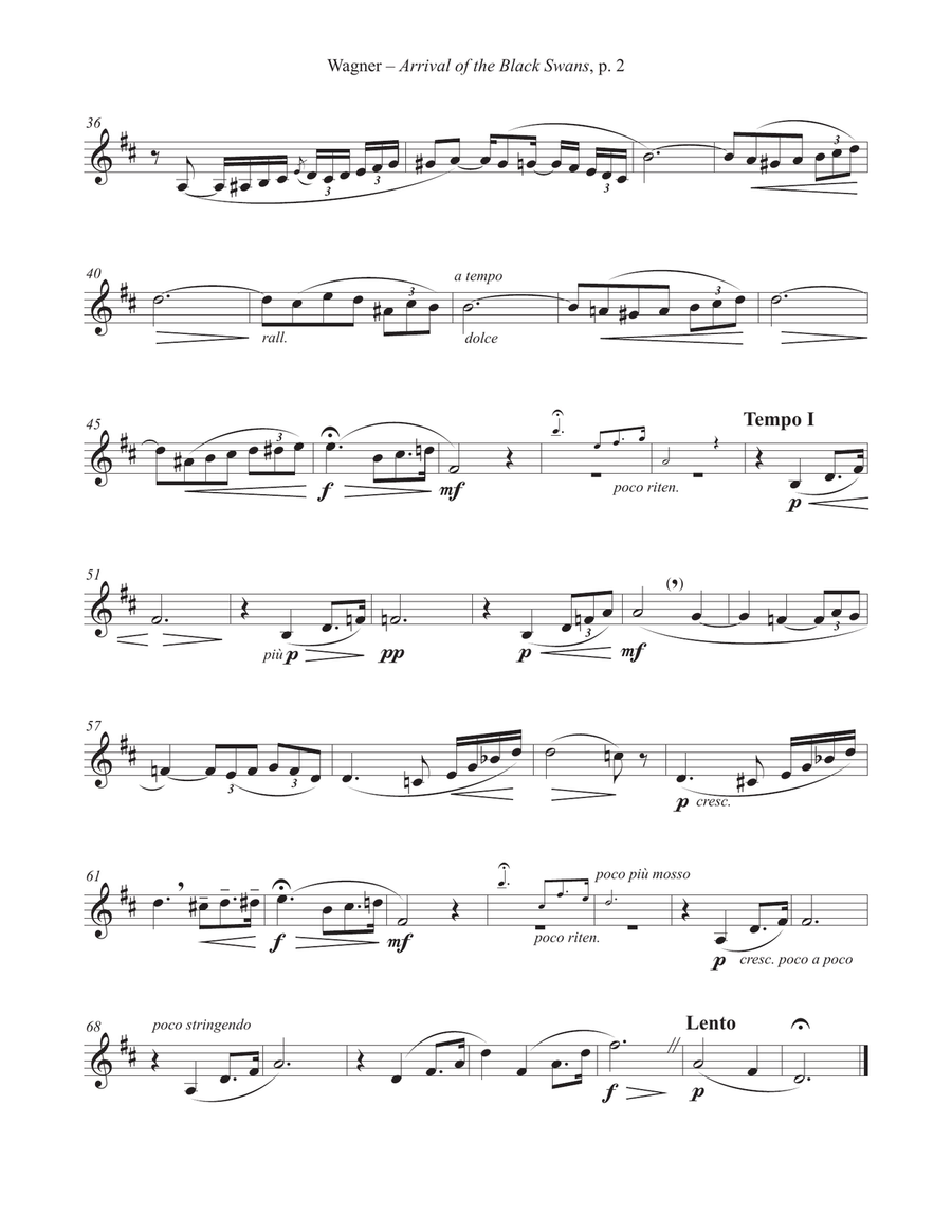 Arrival of the Black Swans for Horn and Piano Piano scores gallery preview page 2