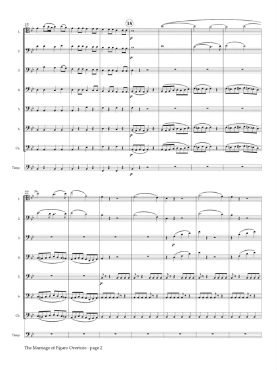 The Marriage of Figaro Overture for 6 Bassoons and Contrabassoon School and Community scores gallery preview page 3