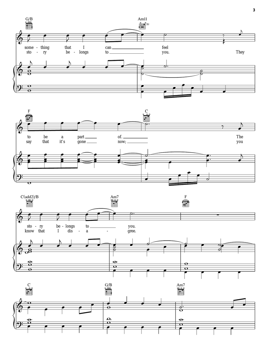 Gathering Stories Piano, Vocal, Guitar scores gallery preview page 3