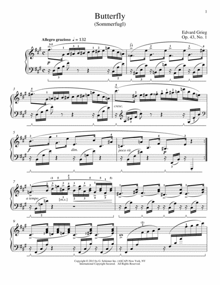 Butterfly (Sommerfugl), Op. 43, No. 1