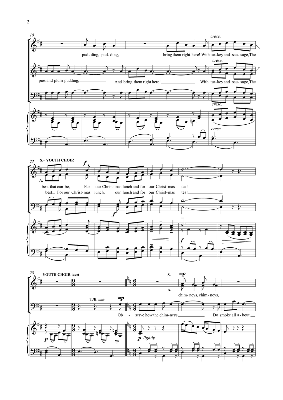 Christmas Celebration (SATB & optional youth choir) 4-Part scores gallery preview page 2