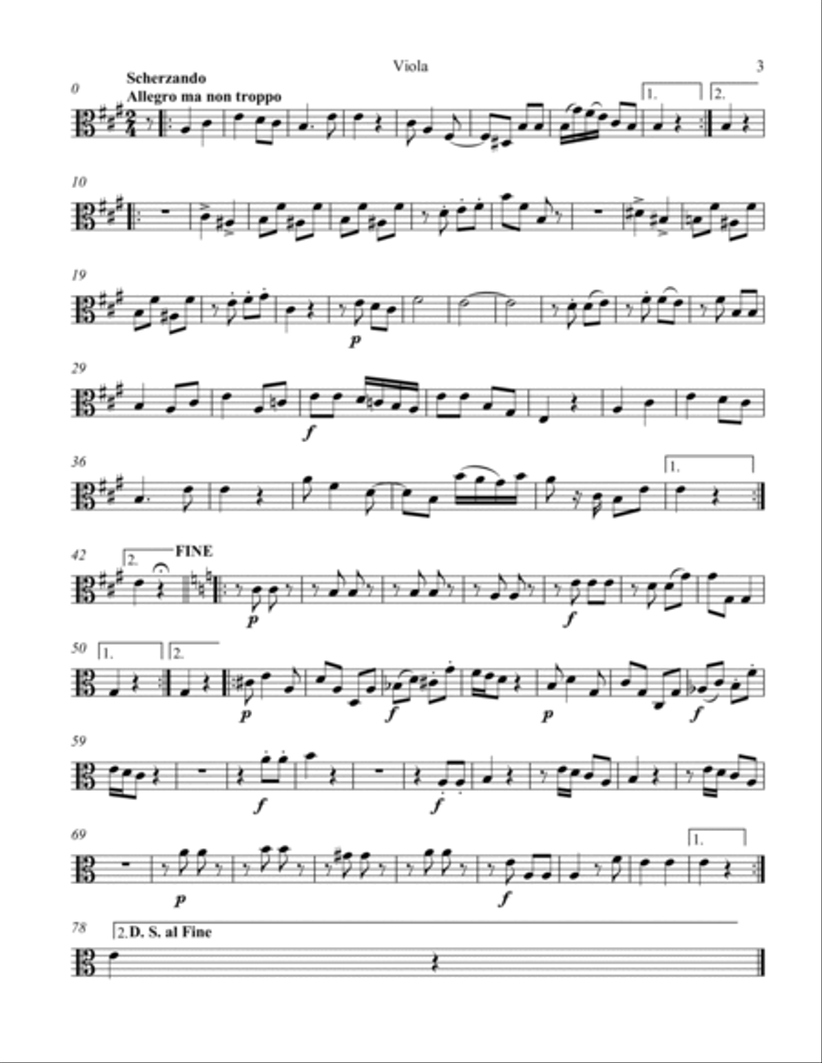Quartet #2 in A Major String Quartet scores gallery preview page 6