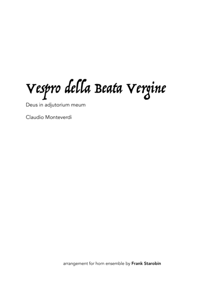 Monteverdi's Vespers for Horn Choir image number null