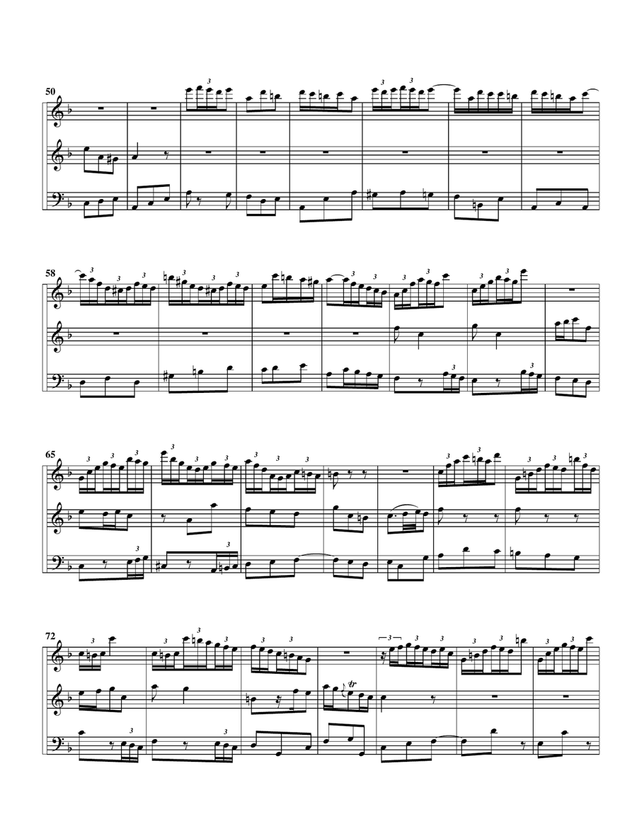 Ei! wie schmeckt der Coffee suesse from cantata BWV 211 (Coffee cantata) (arrangement for 3 recorder Recorder scores gallery preview page 3