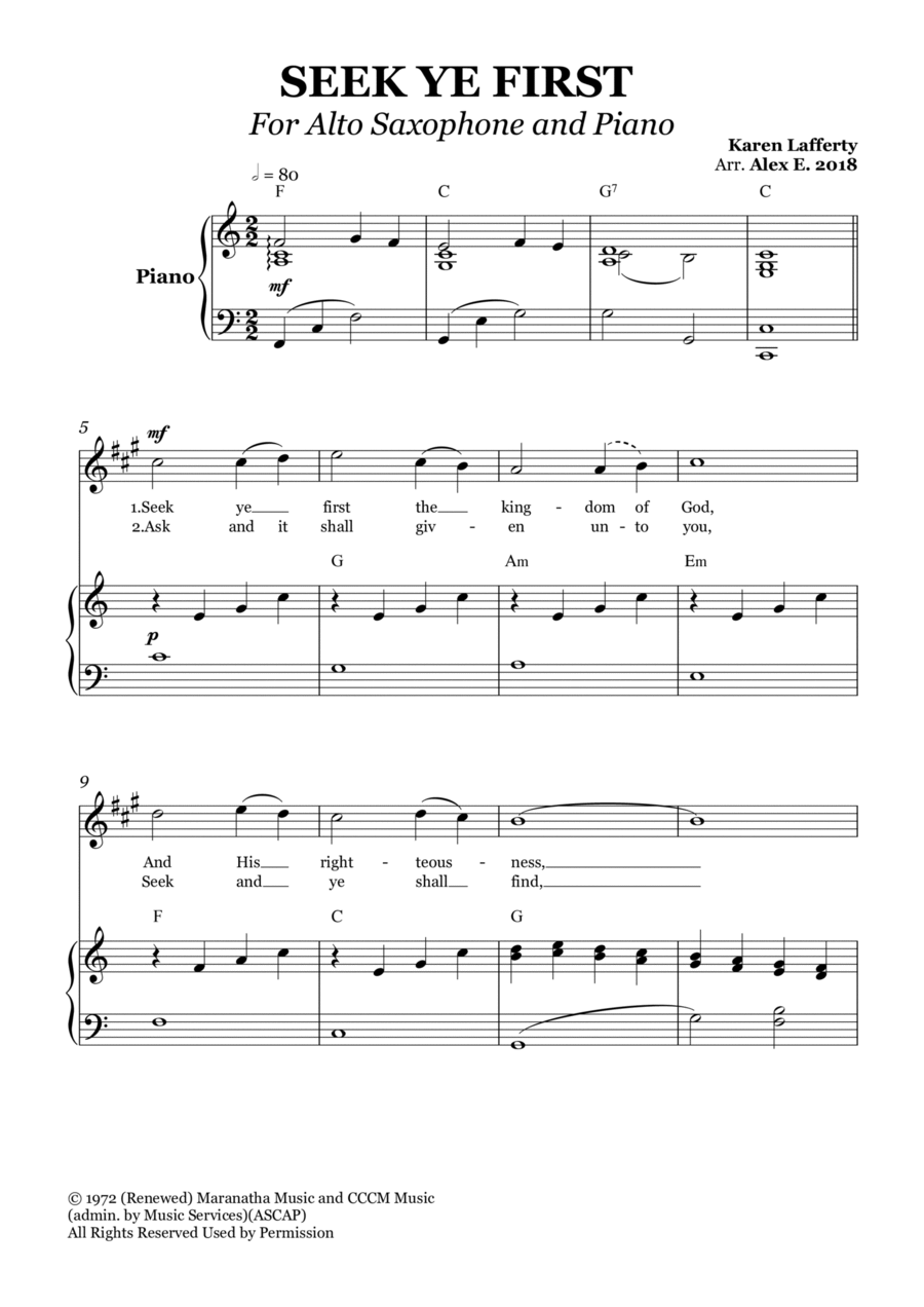 Seek Ye First Seek Ye First Chamber Music scores gallery preview page 1