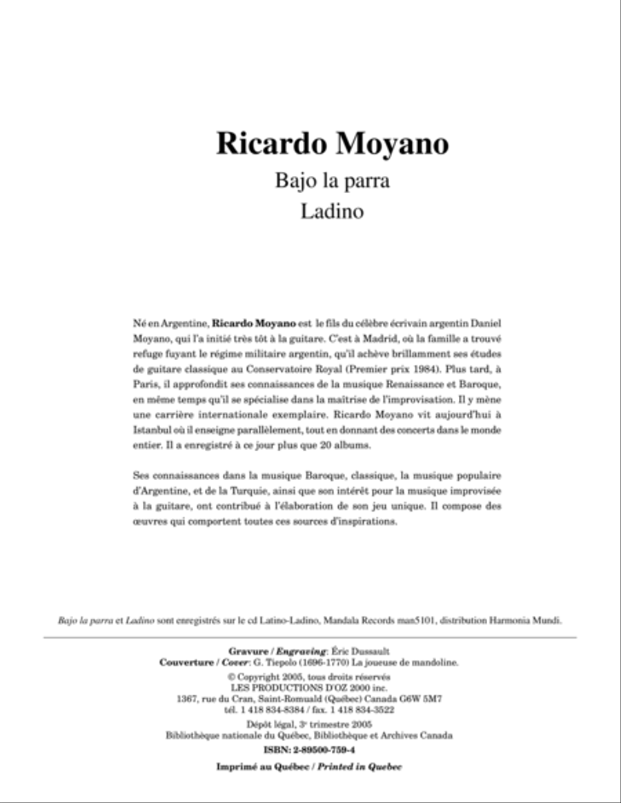 Bajo la parra, Ladino Bajo la parra, Ladino Classical Guitar scores gallery preview page 1