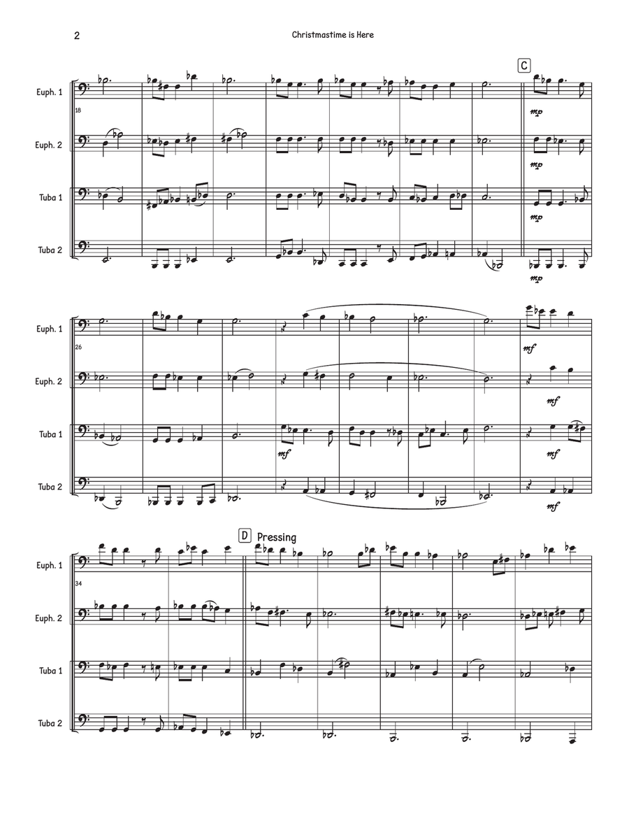 Christmas Time Is Here Brass Quartet scores gallery preview page 2