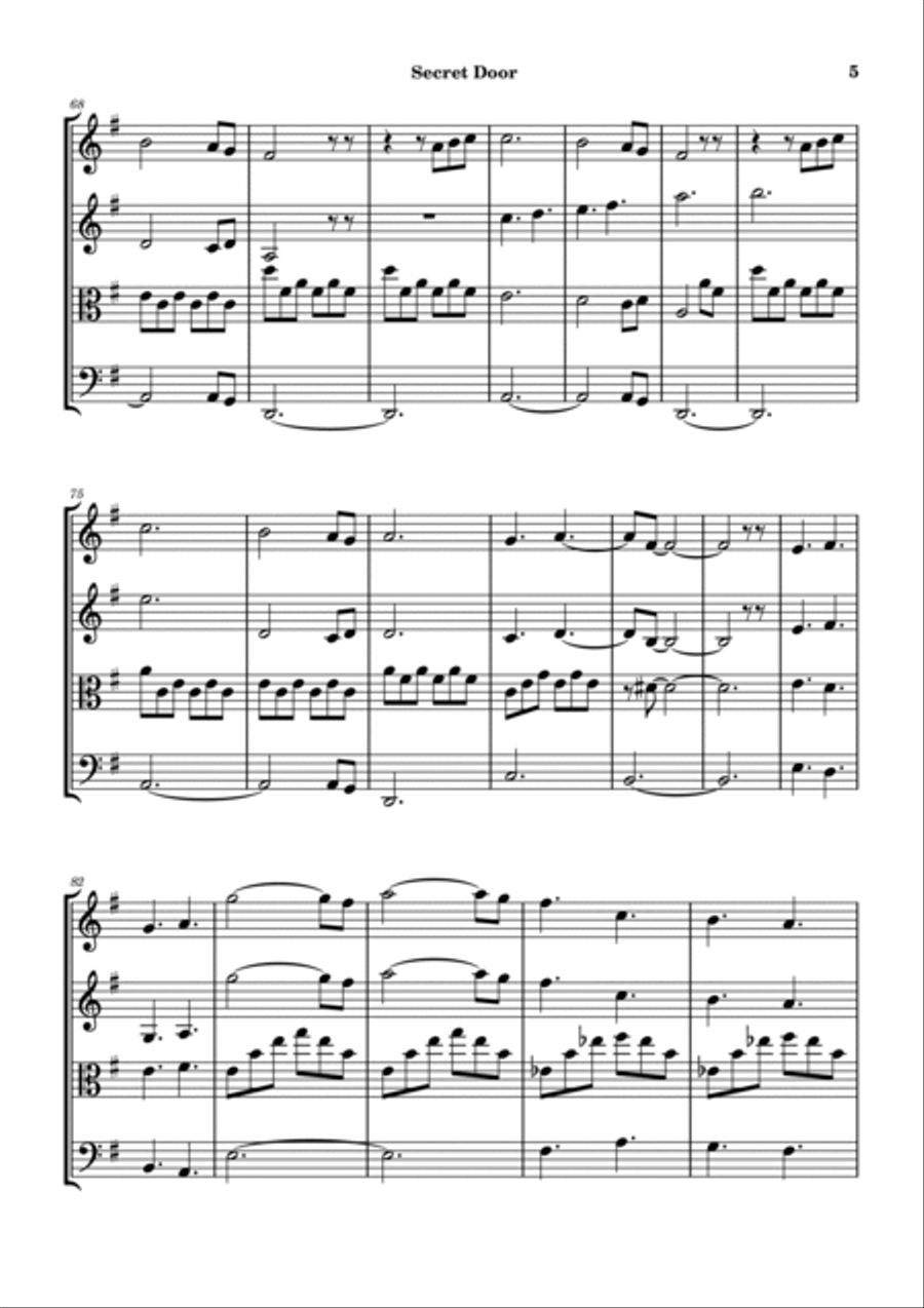 Secret Door Secret Door String Quartet scores gallery preview page 5