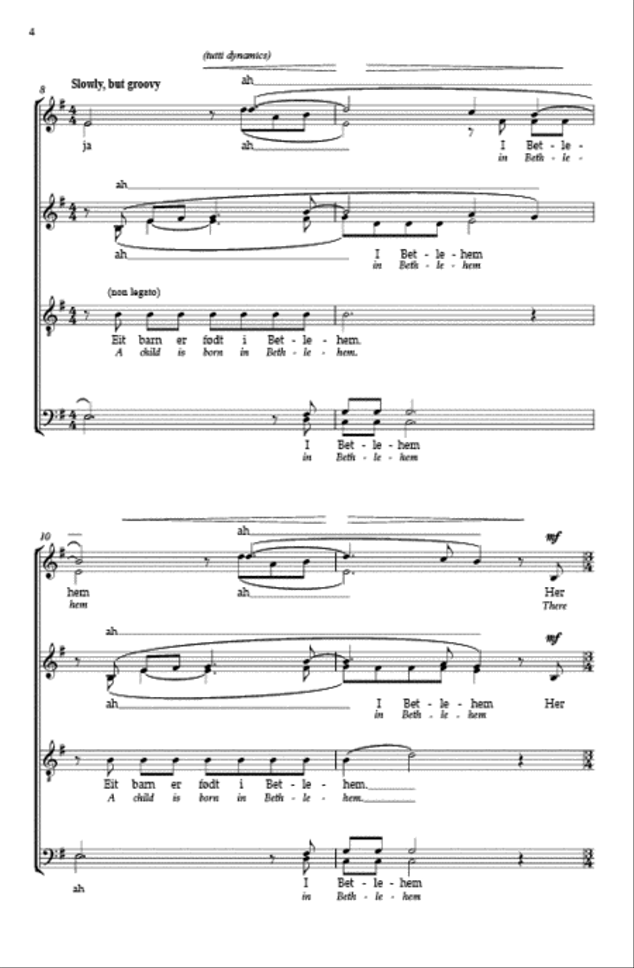Eit barn er fodt i Bethlehem 4-Part scores gallery preview page 3