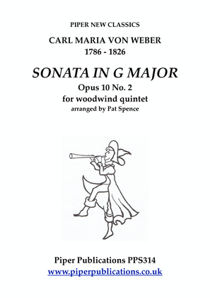 Book cover for WEBER: SONATA IN G MAJOR Opus 10 No. 2 FOR WOODWIND QUINTET