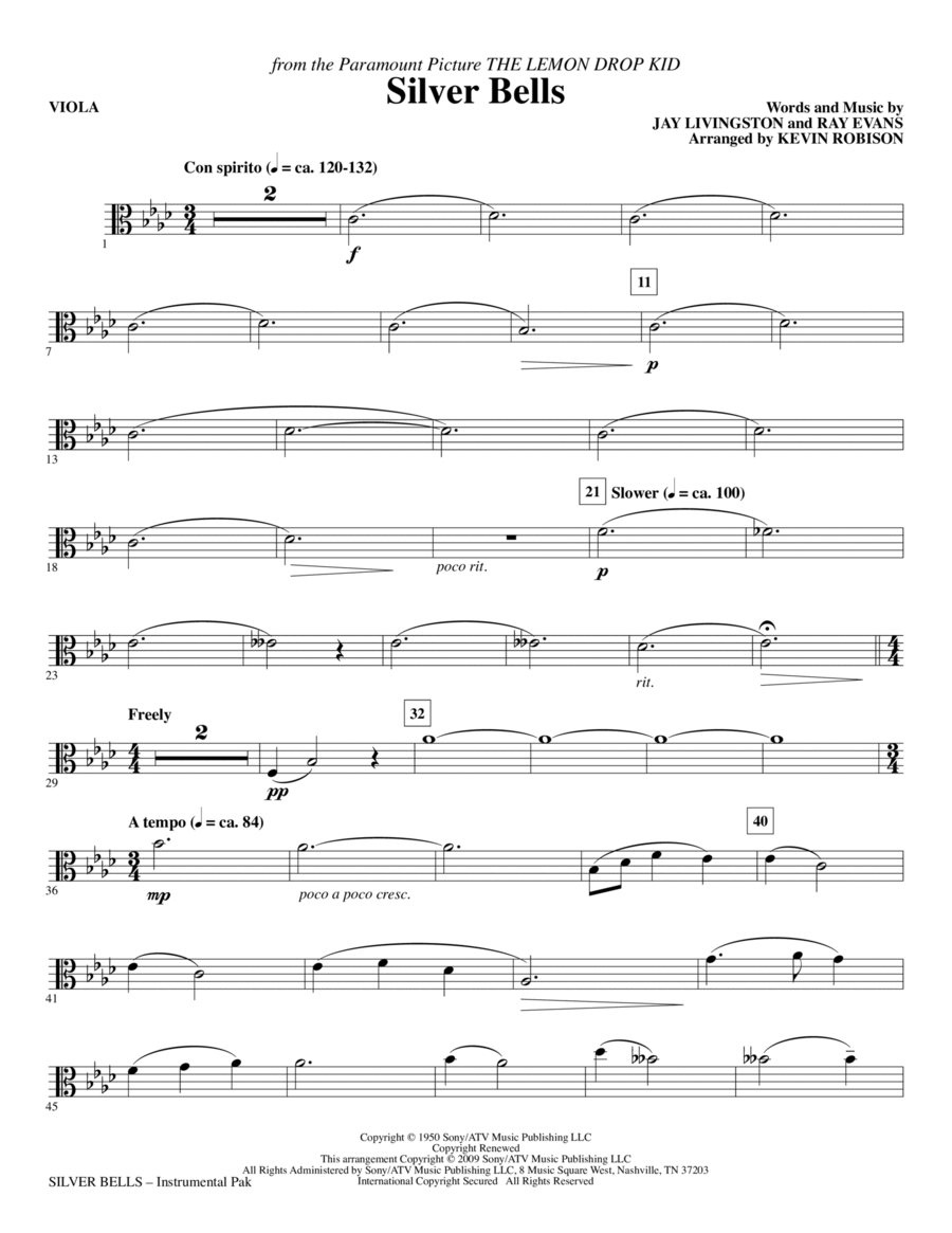 Silver Bells - Viola Choir scores gallery preview page 1