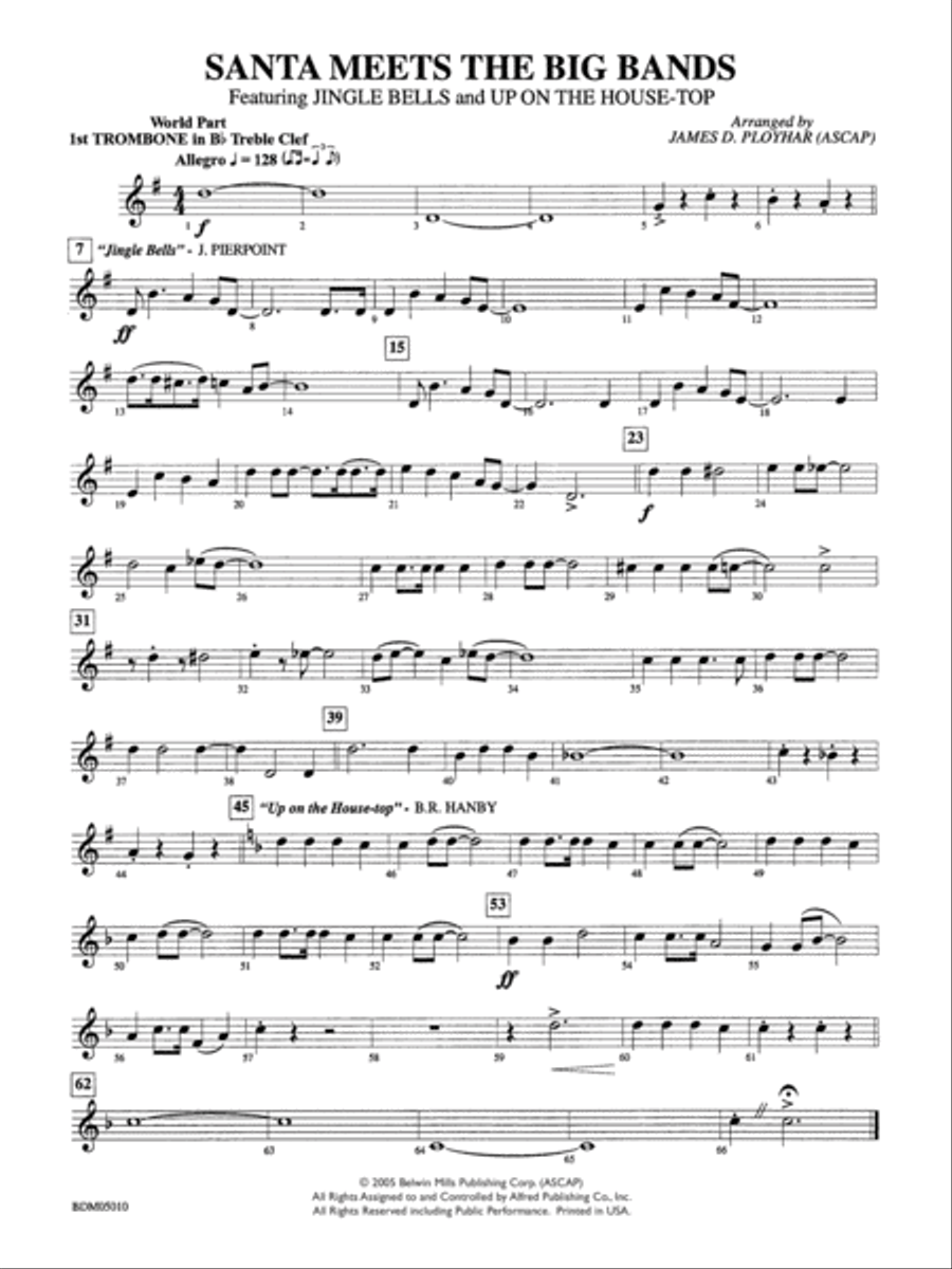 Santa Meets the Big Bands: WP 1st B-flat Trombone T.C. Concert Band scores gallery preview page 1