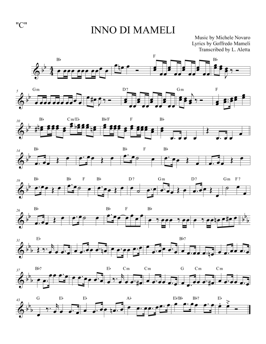 Inno Di Mameli Small Ensemble scores gallery preview page 1