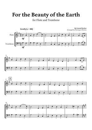 Book cover for For the Beauty of the Earth (for Flute and Trombone) - Easter Hymn