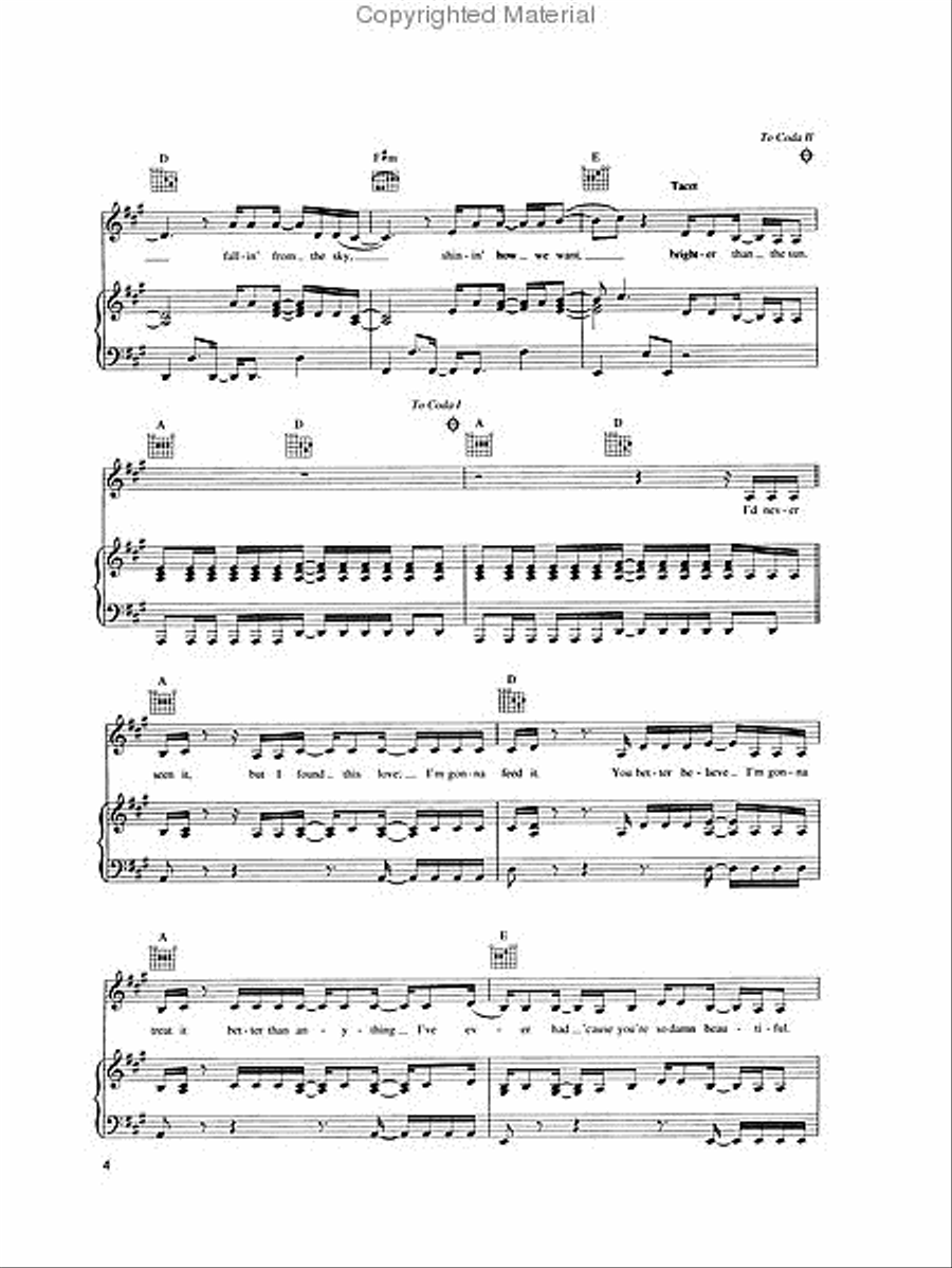 Brighter Than the Sun Piano, Vocal, Guitar scores gallery preview page 3