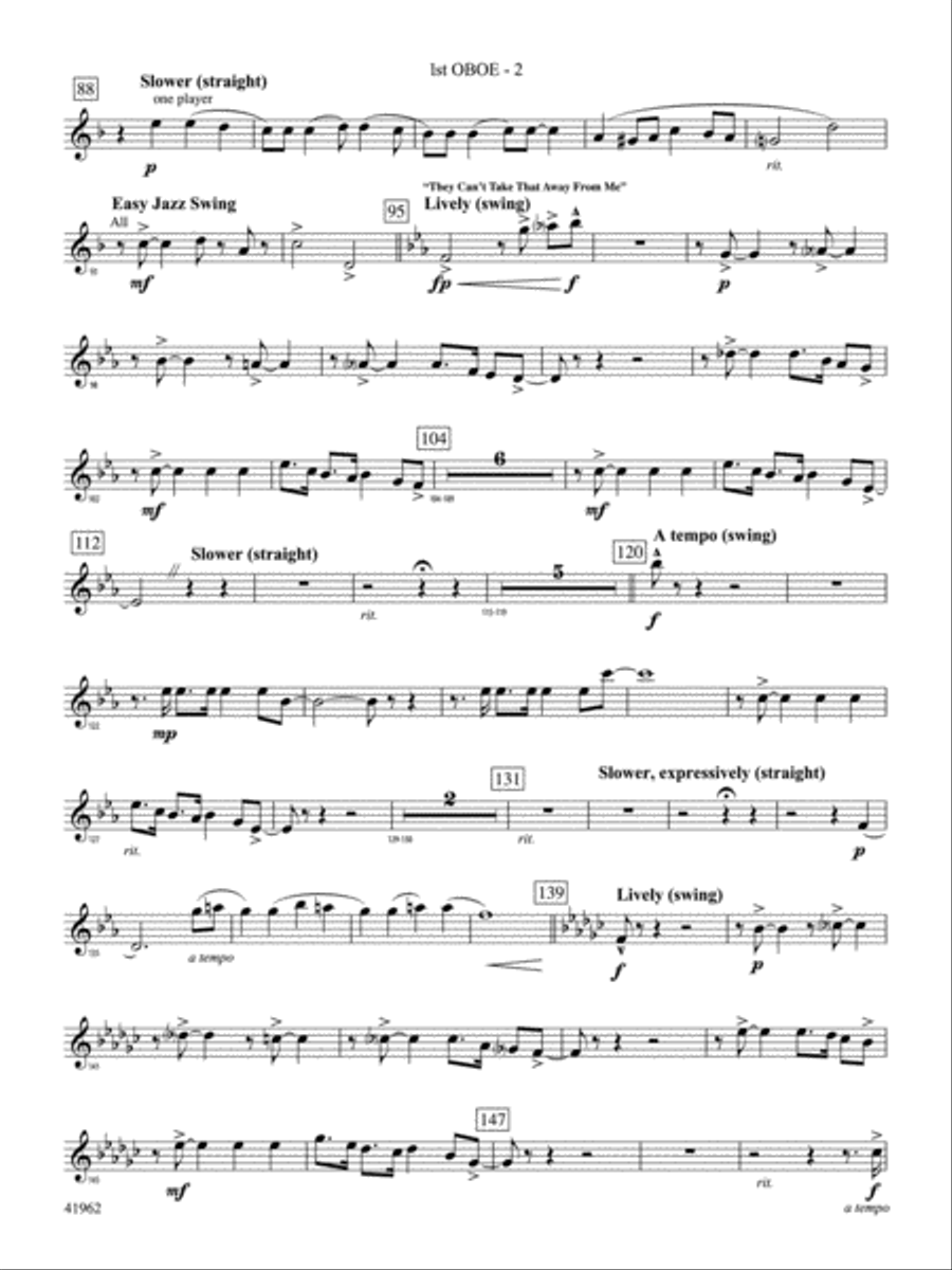 A Gershwin Tribute to Love: Oboe Concert Band scores gallery preview page 2