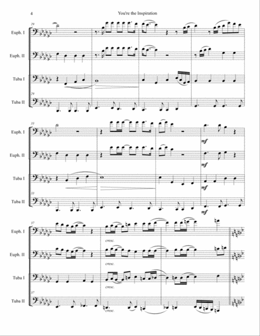 You're The Inspiration You're The Inspiration Brass Ensemble scores gallery preview page 4