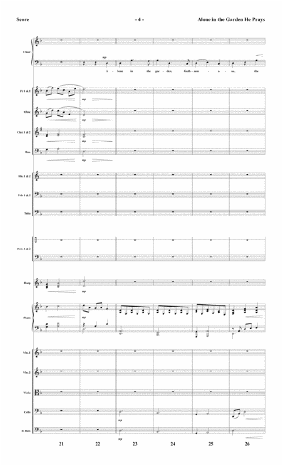Alone in the Garden He Prays - Orchestral Score and CD with Printable Parts Choir scores gallery preview page 6