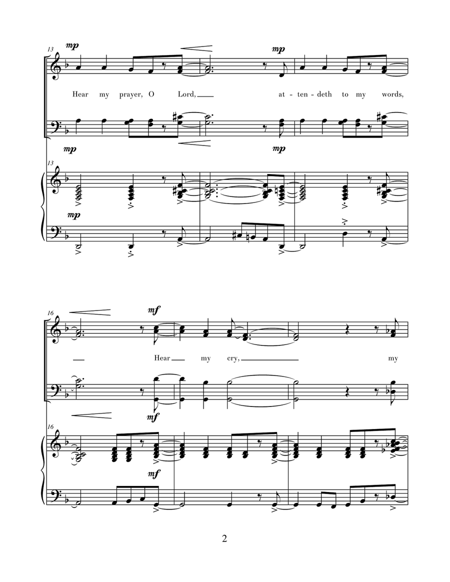 Hear My Prayer, O Lord 4-Part scores gallery preview page 2