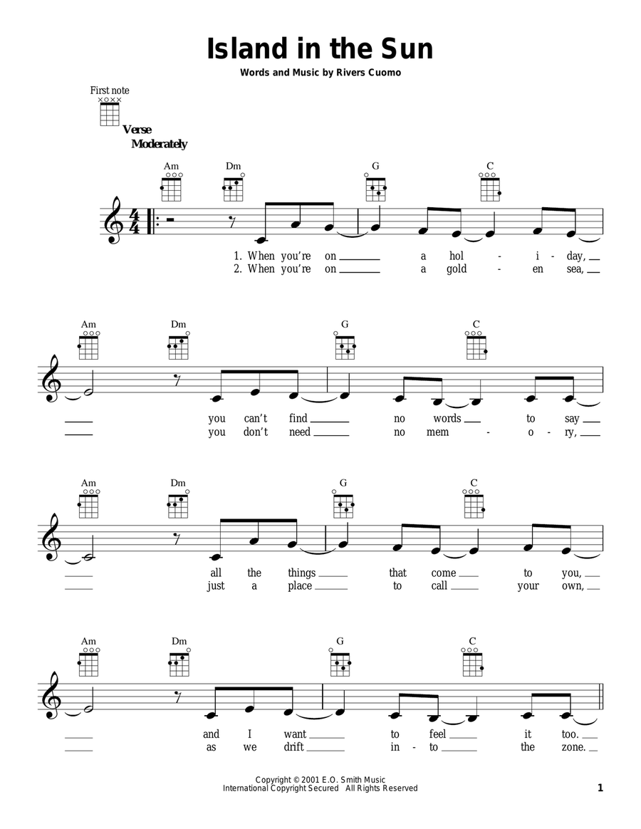 Island In The Sun Island In The Sun Ukulele scores gallery preview page 1