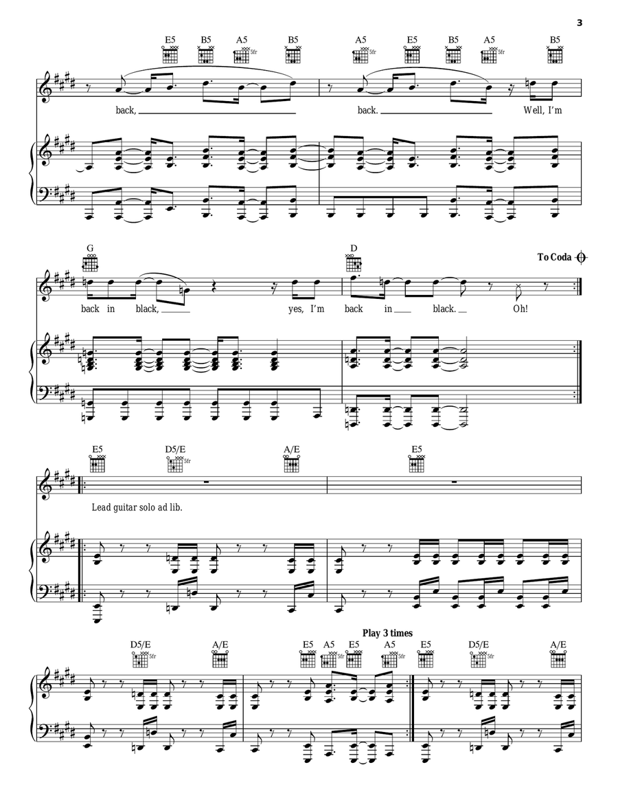 Back In Black Acoustic Guitar scores gallery preview page 3