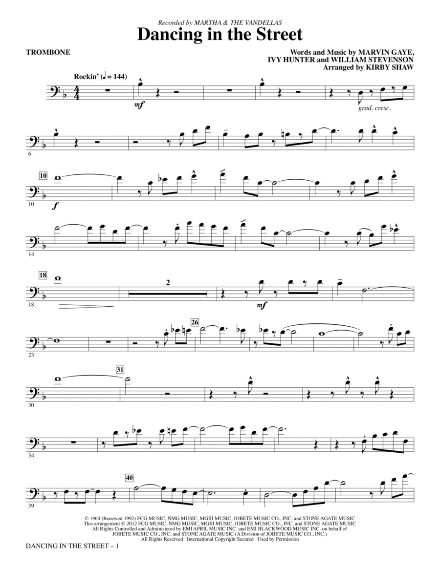 Dancing In The Street - Trombone Choir scores gallery preview page 1