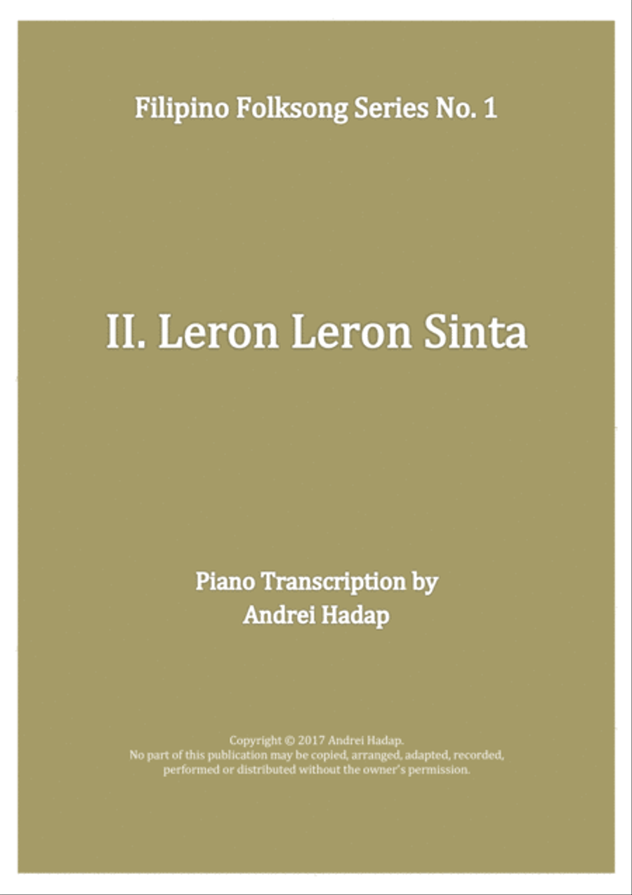 Leron Leron Sinta - arranged for Piano Solo Piano Solo scores gallery preview page 1