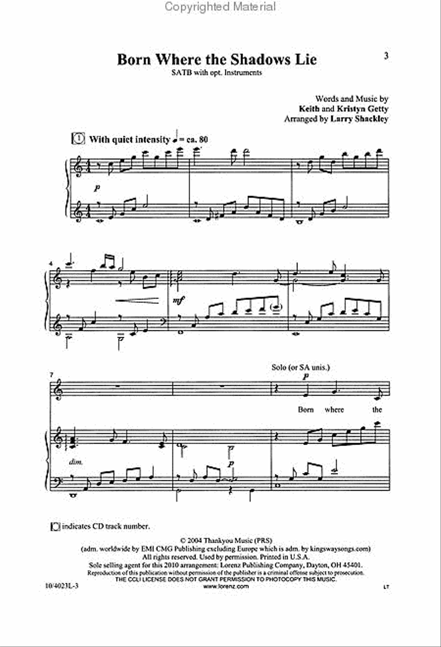 Born Where the Shadows Lie 4-Part scores gallery preview page 2